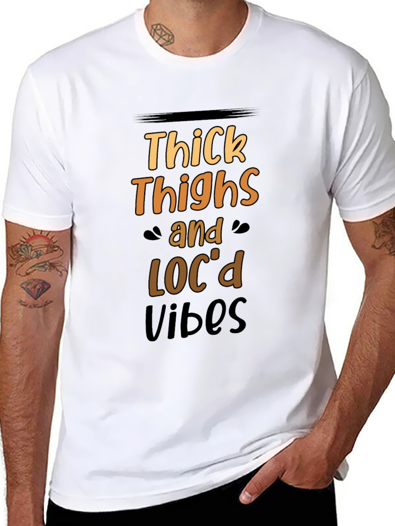 Thick Thighs & Locd Vibes Black T-Shirt