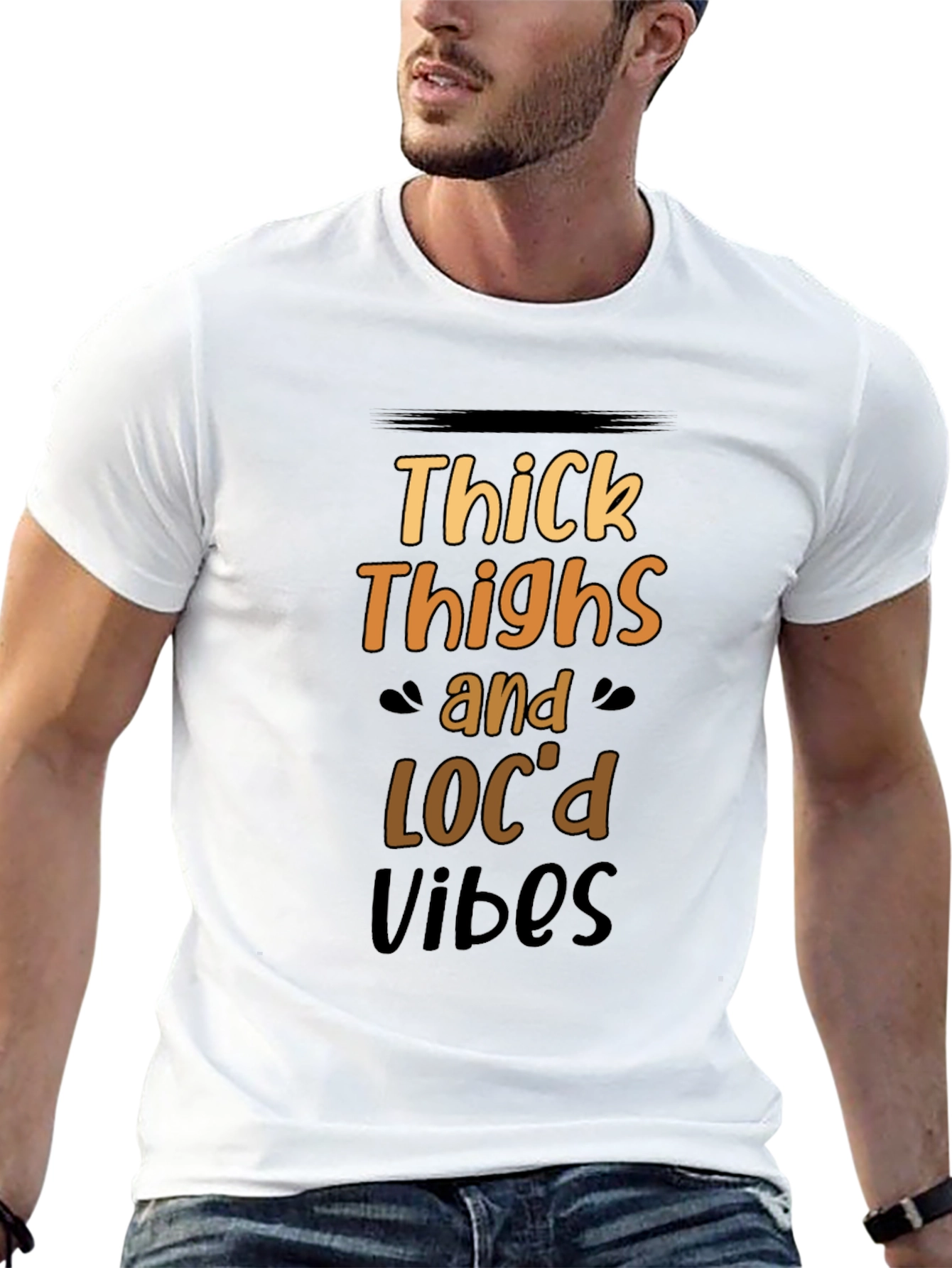 Thick Thighs & Locd Vibes Black T-Shirt