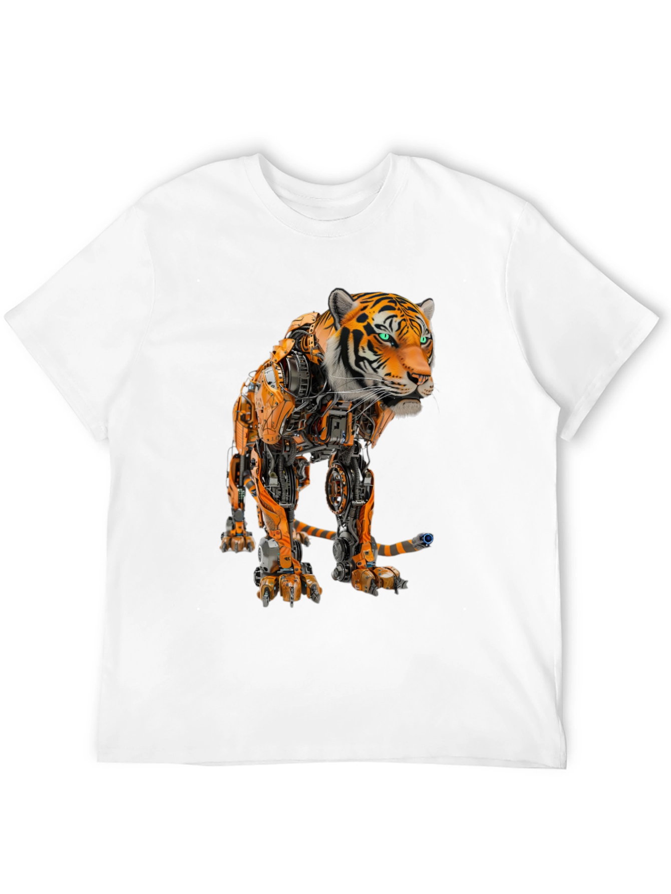 Robotic Tiger Graphic T-Shirt - Cool Sci-Fi Design