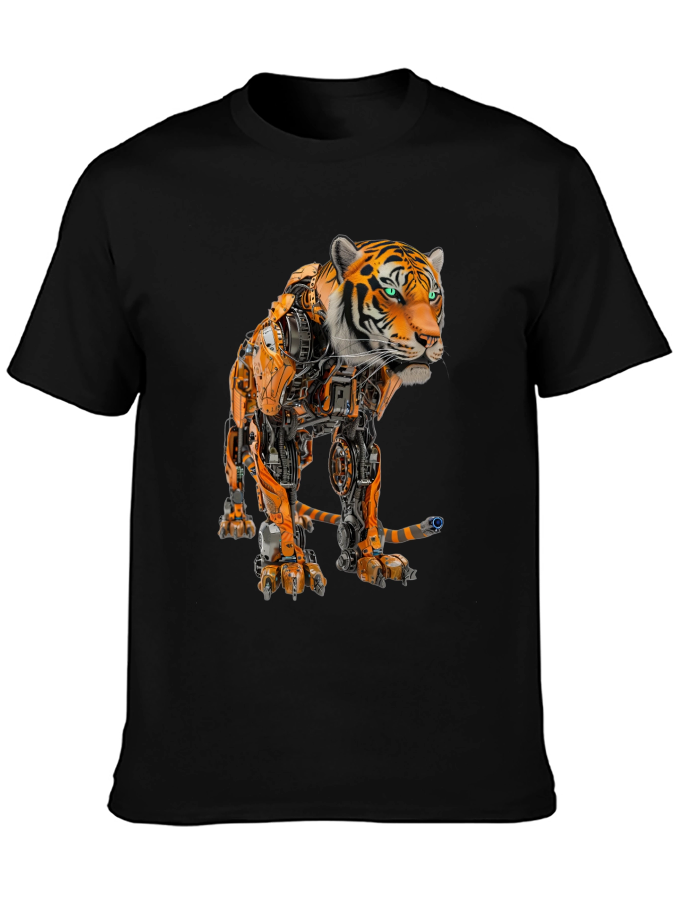 Robotic Tiger Graphic T-Shirt - Cool Sci-Fi Design