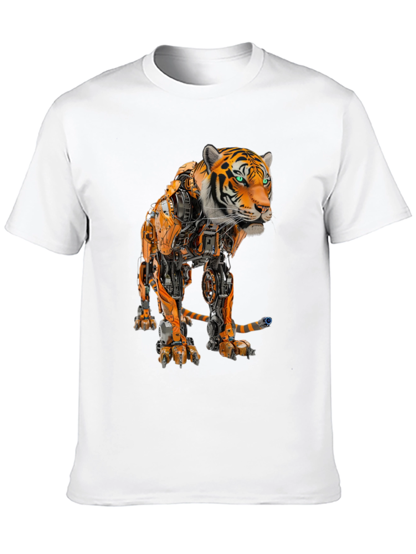 Robotic Tiger Graphic T-Shirt - Cool Sci-Fi Design