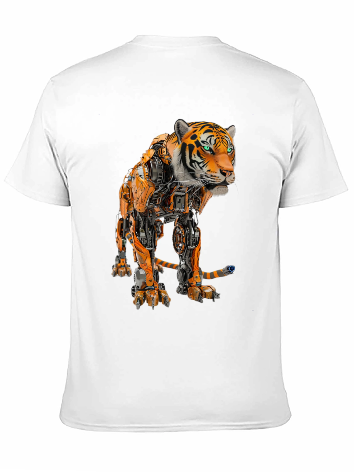 Robotic Tiger Graphic T-Shirt - Cool Sci-Fi Design