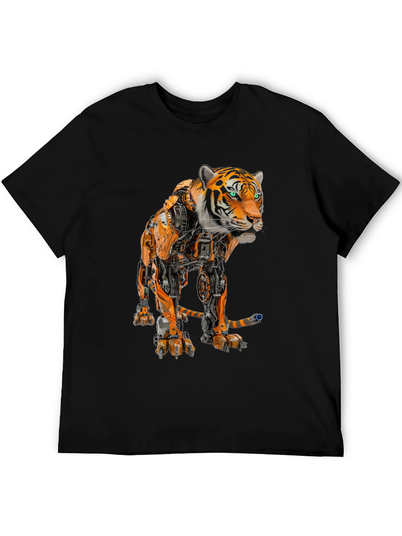 Robotic Tiger Graphic T-Shirt - Cool Sci-Fi Design