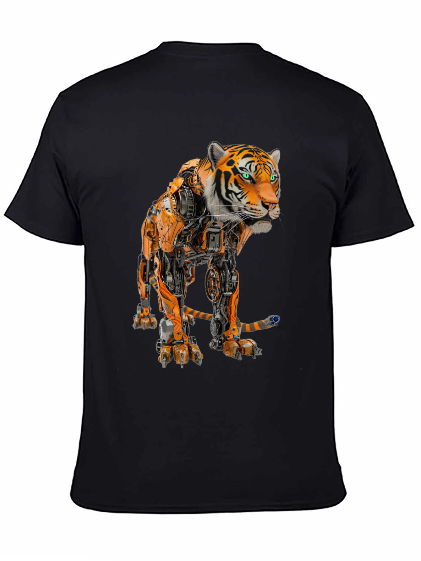 Robotic Tiger Graphic T-Shirt - Cool Sci-Fi Design