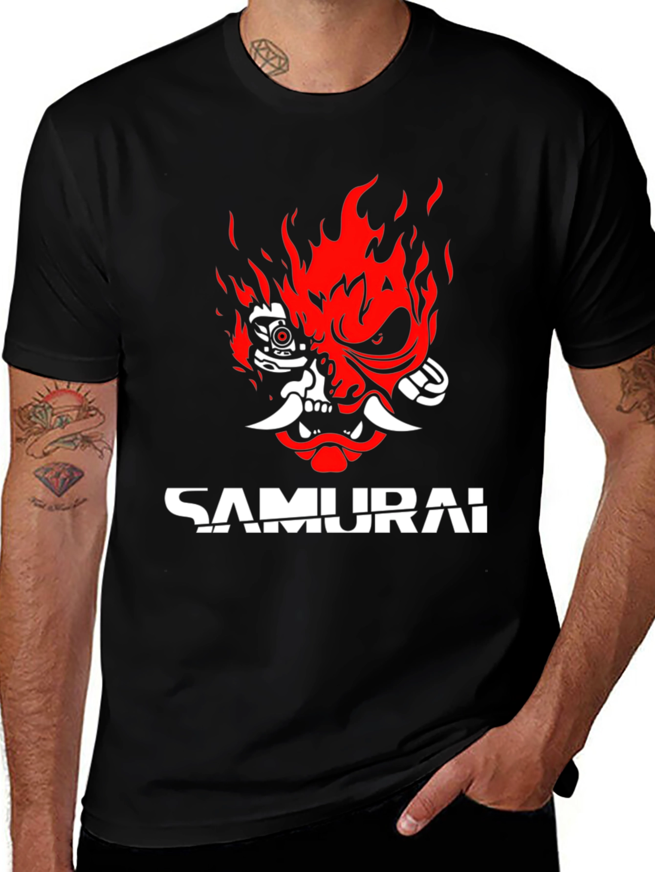 Cyberpunk 2077 Samurai Graphic T-Shirt - Black