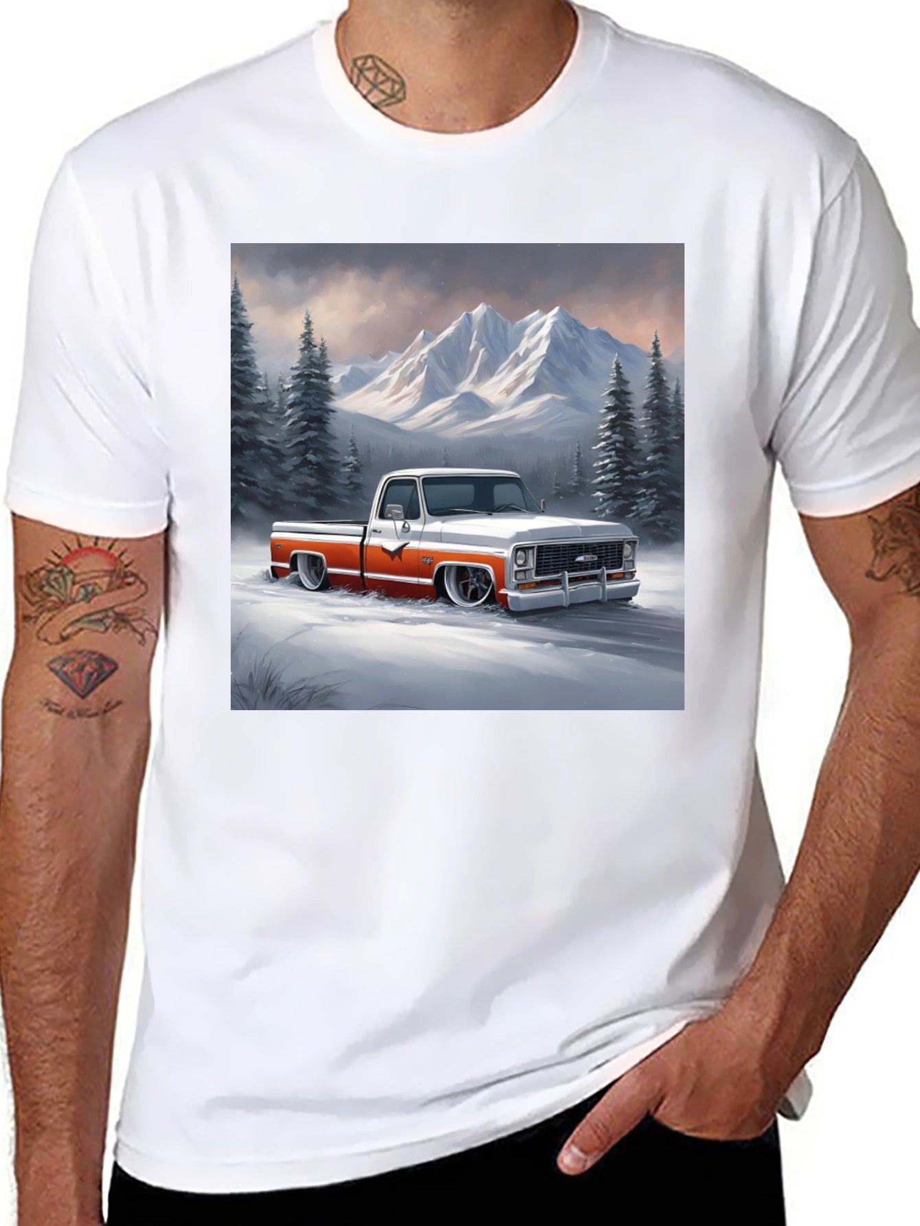 Classic Truck Graphic Tee - Mountain Scene