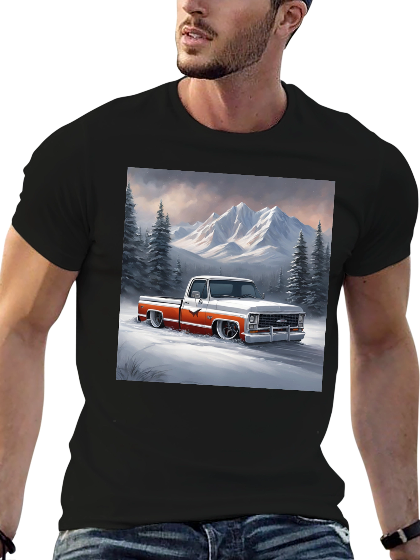 Classic Truck Graphic Tee - Mountain Scene