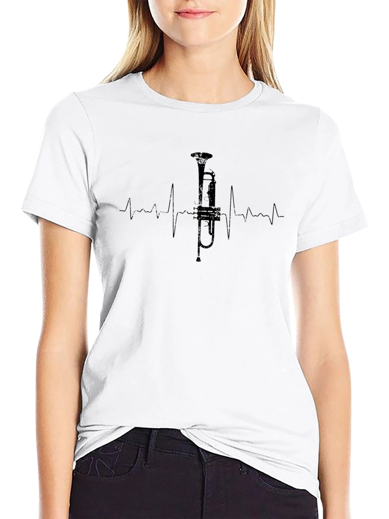 Trumpet Heartbeat T-Shirt - Music Lover Tee