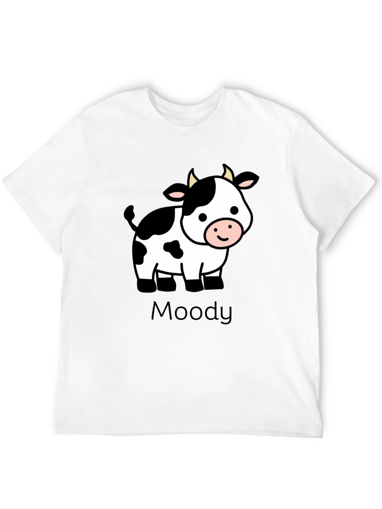 Moody Cow Graphic Black T-Shirt