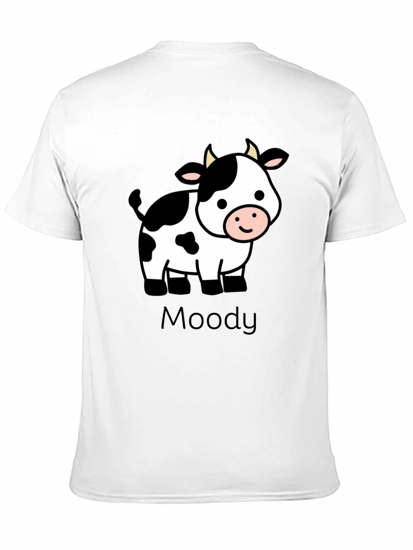 Moody Cow Graphic Black T-Shirt