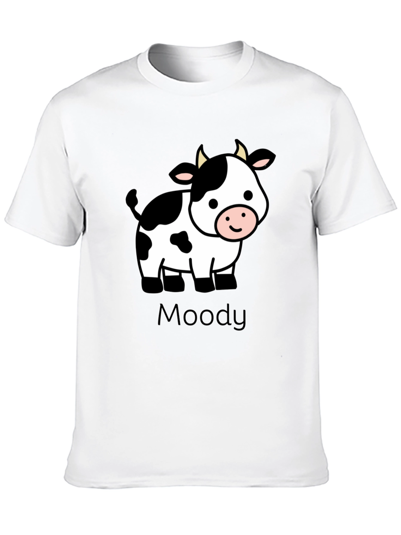 Moody Cow Graphic Black T-Shirt
