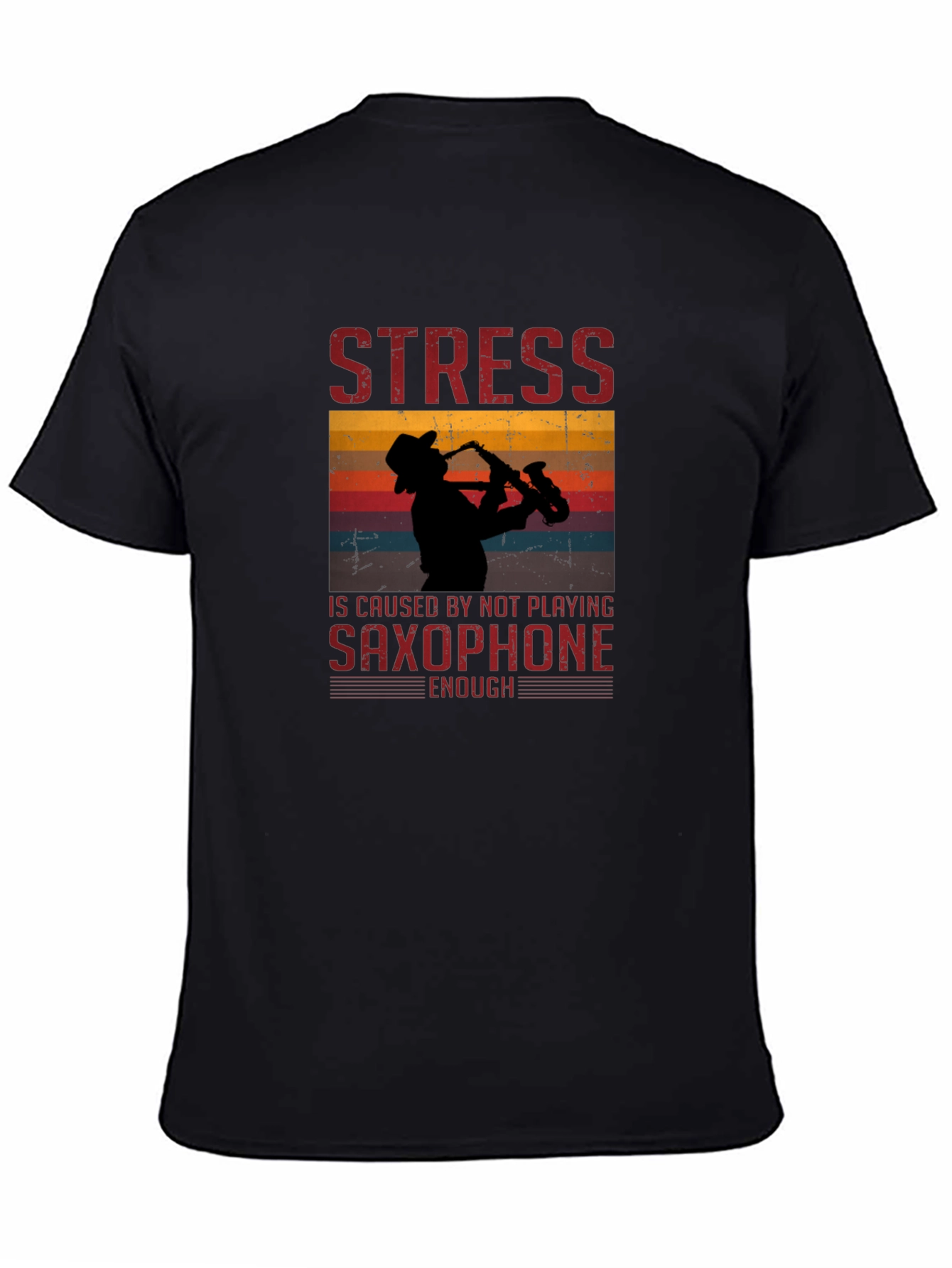 Stress Saxophone Black T-Shirt