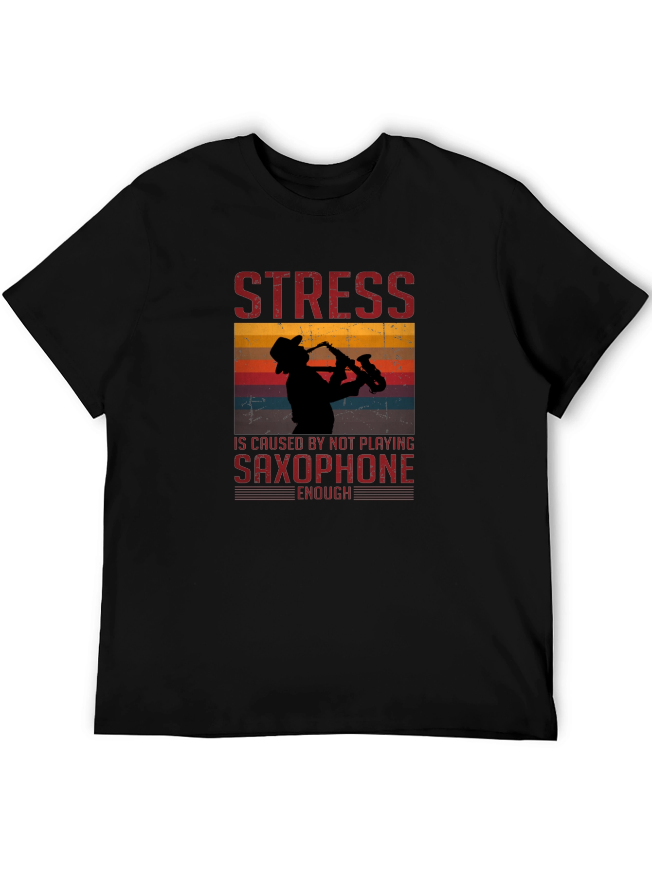 Stress Saxophone Black T-Shirt