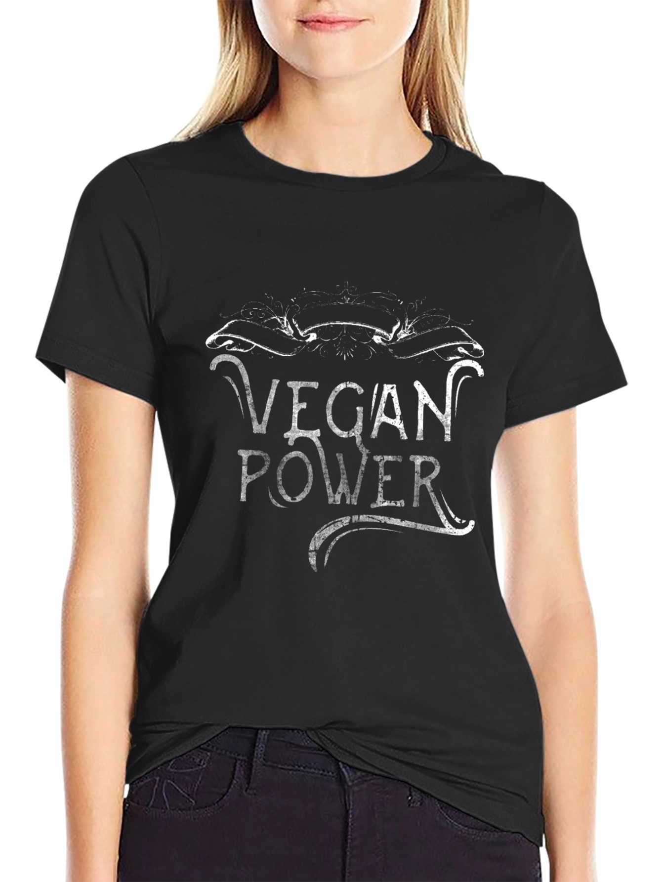 Vegan Power Graphic Tee - Black Unisex T-Shirt