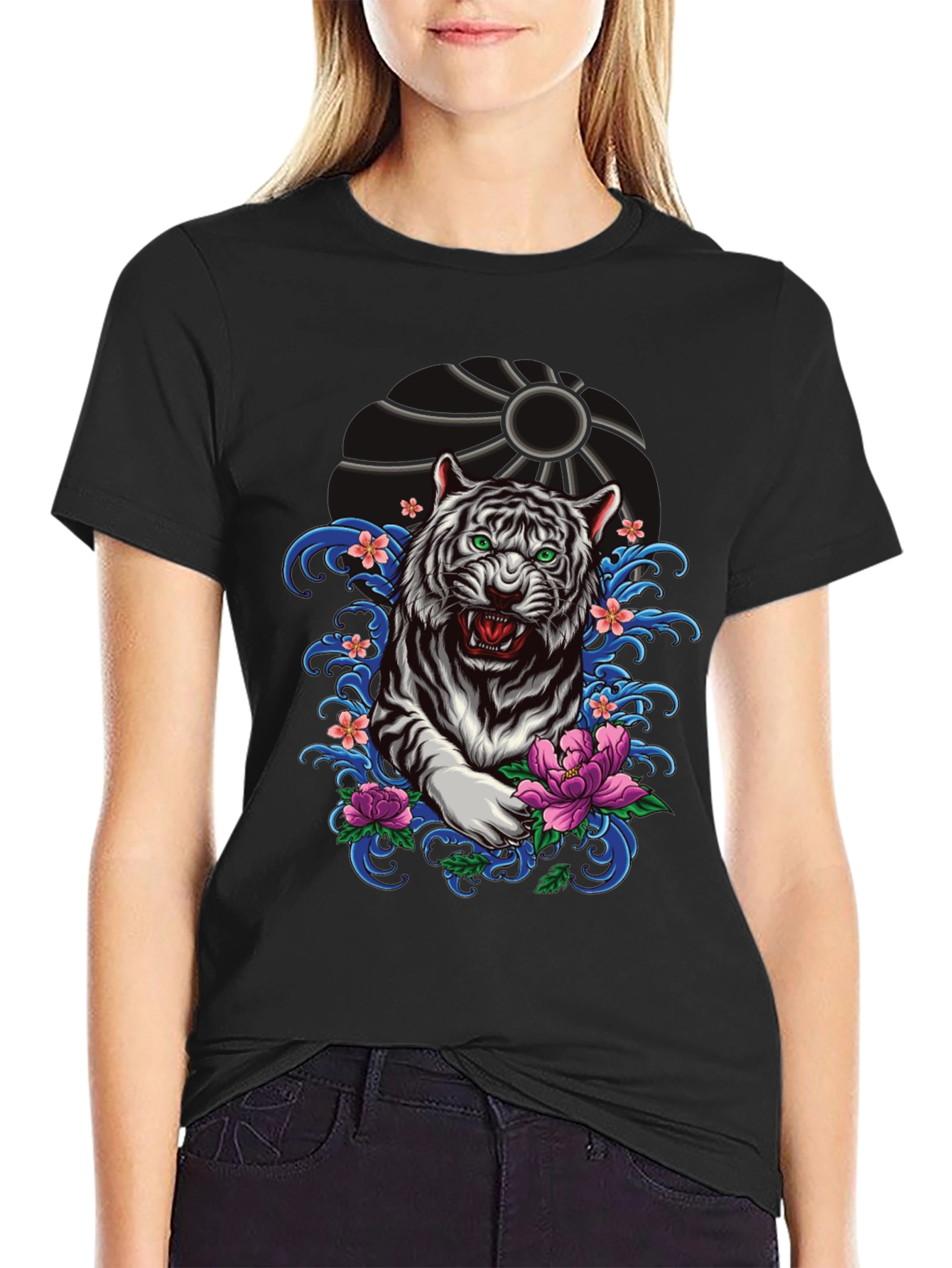 Tiger Graphic Tee - Black Short Sleeve Shirt