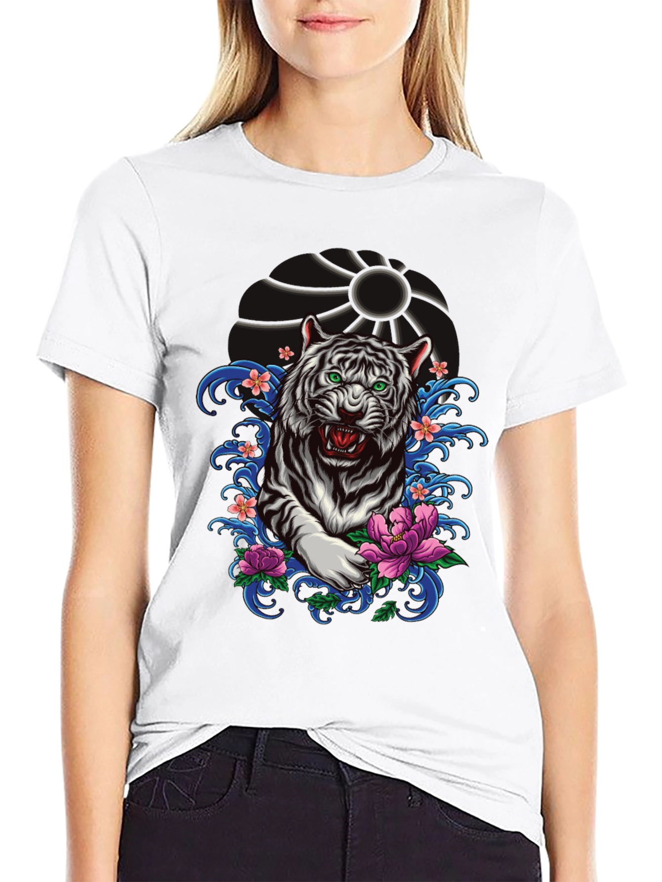 Tiger Graphic Tee - Black Short Sleeve Shirt