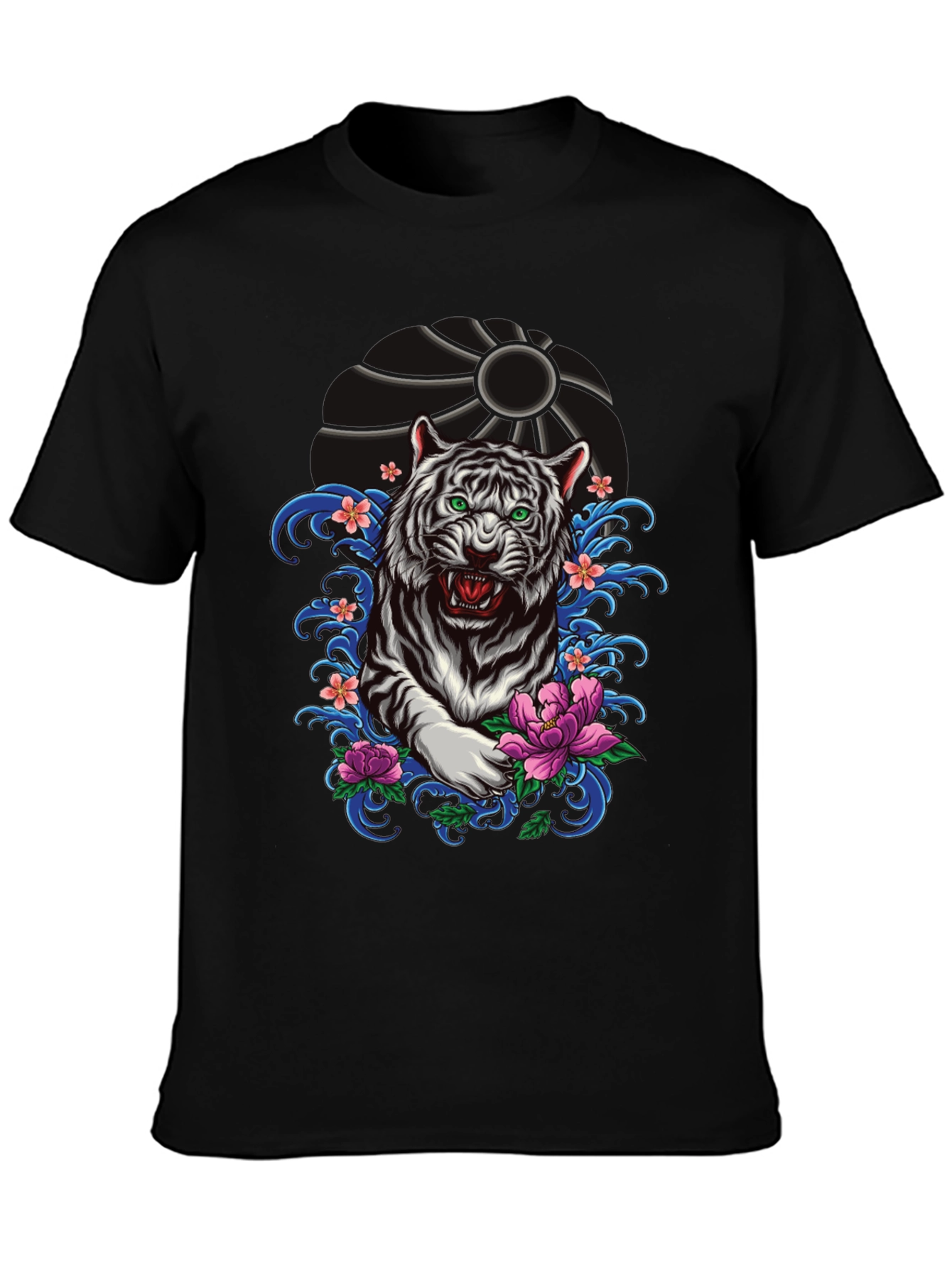 Tiger Graphic Tee - Black Short Sleeve Shirt