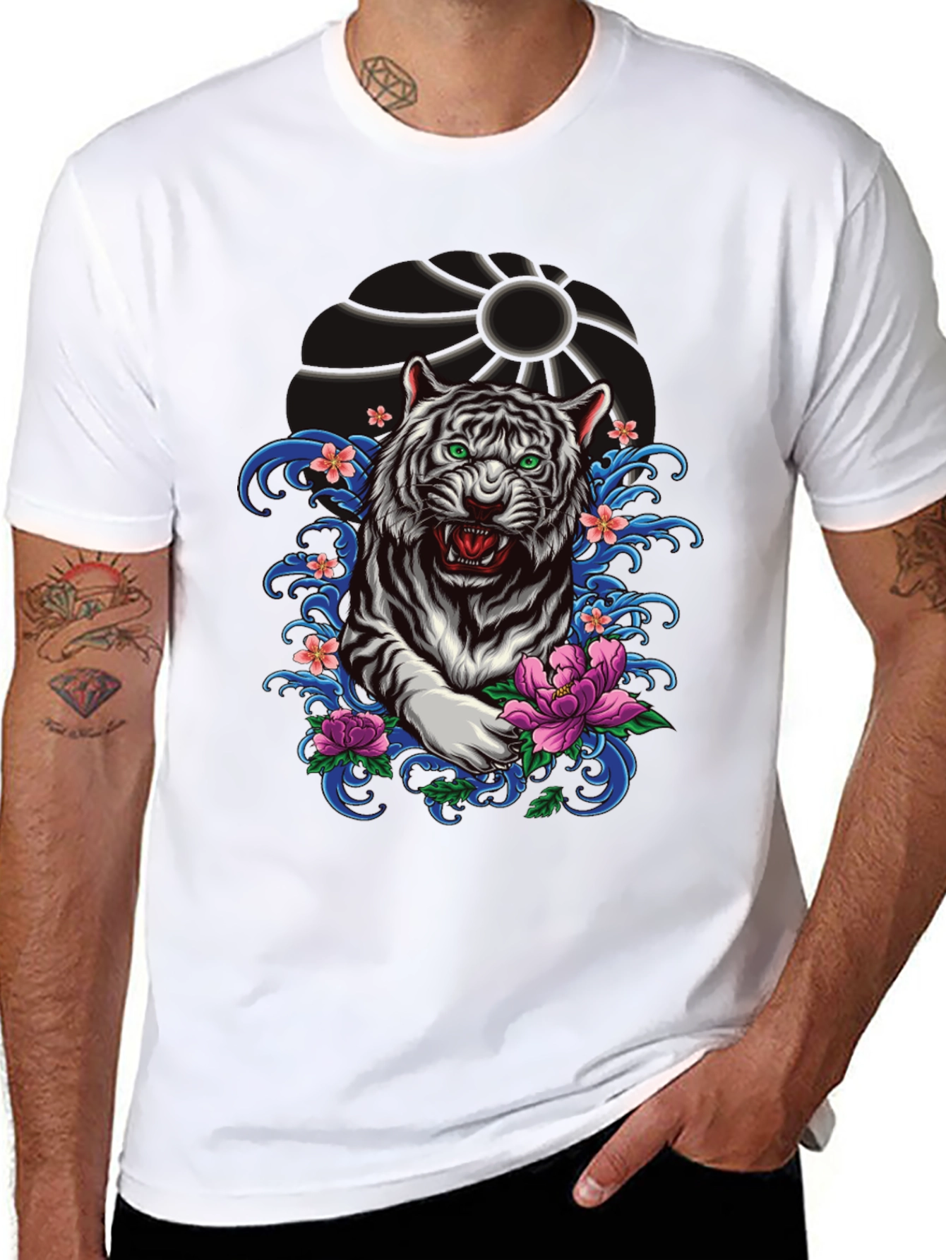 Tiger Graphic Tee - Black Short Sleeve Shirt
