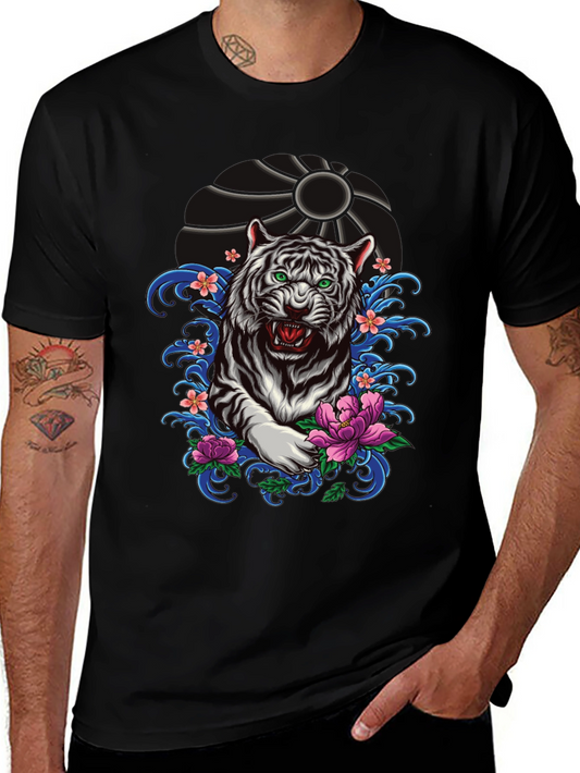 Tiger Graphic Tee - Black Short Sleeve Shirt