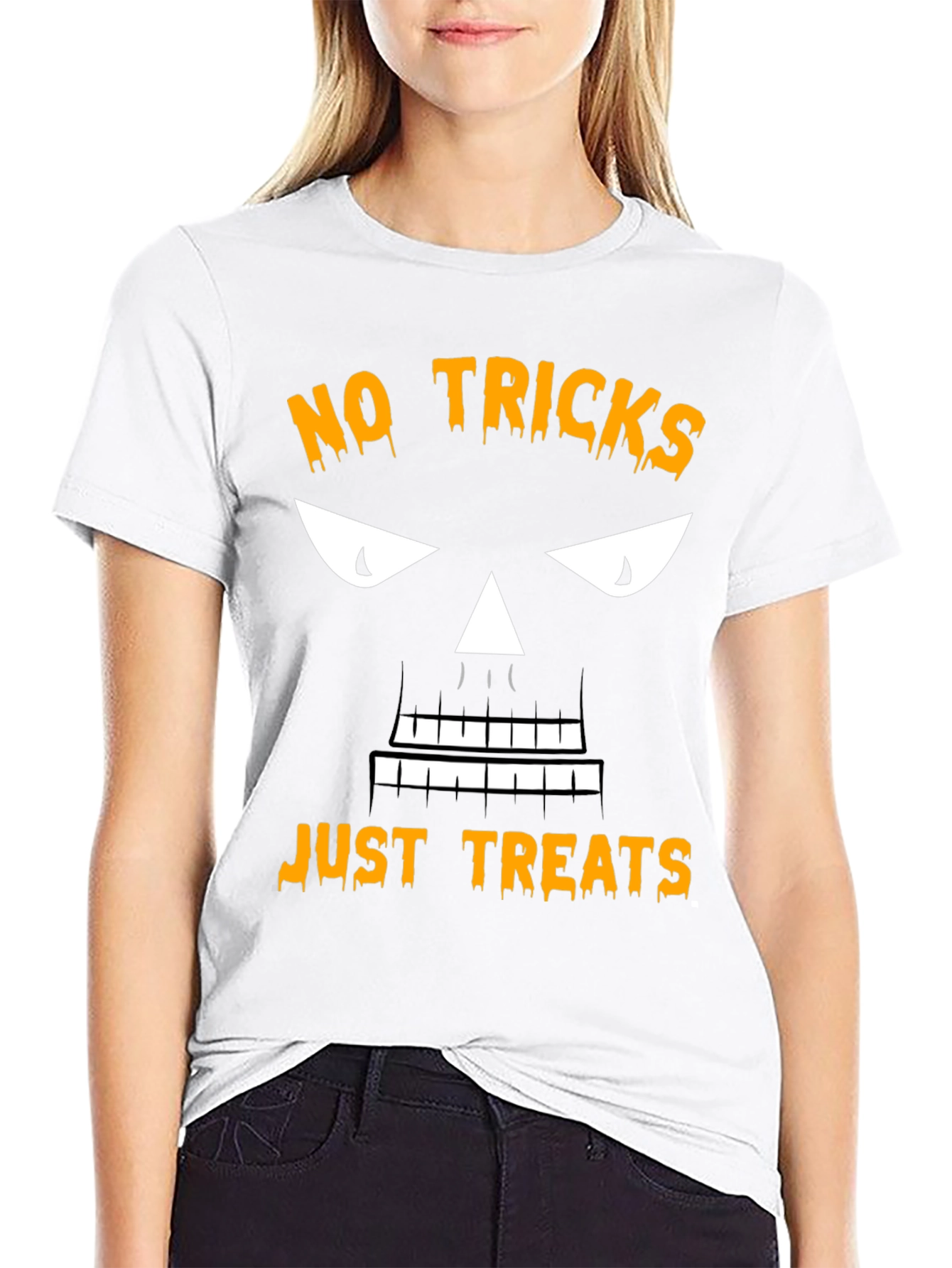 Halloween No Tricks Just Treats Black T-Shirt