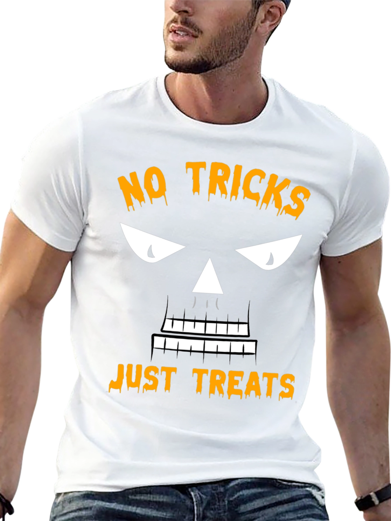 Halloween No Tricks Just Treats Black T-Shirt