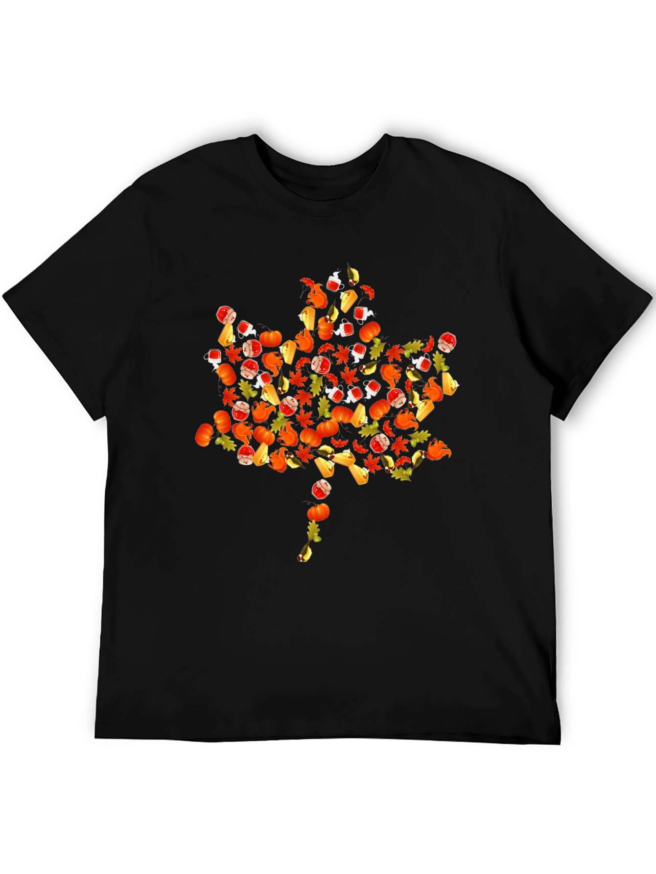 Fall Harvest Graphic Tee - Maple Leaf Design