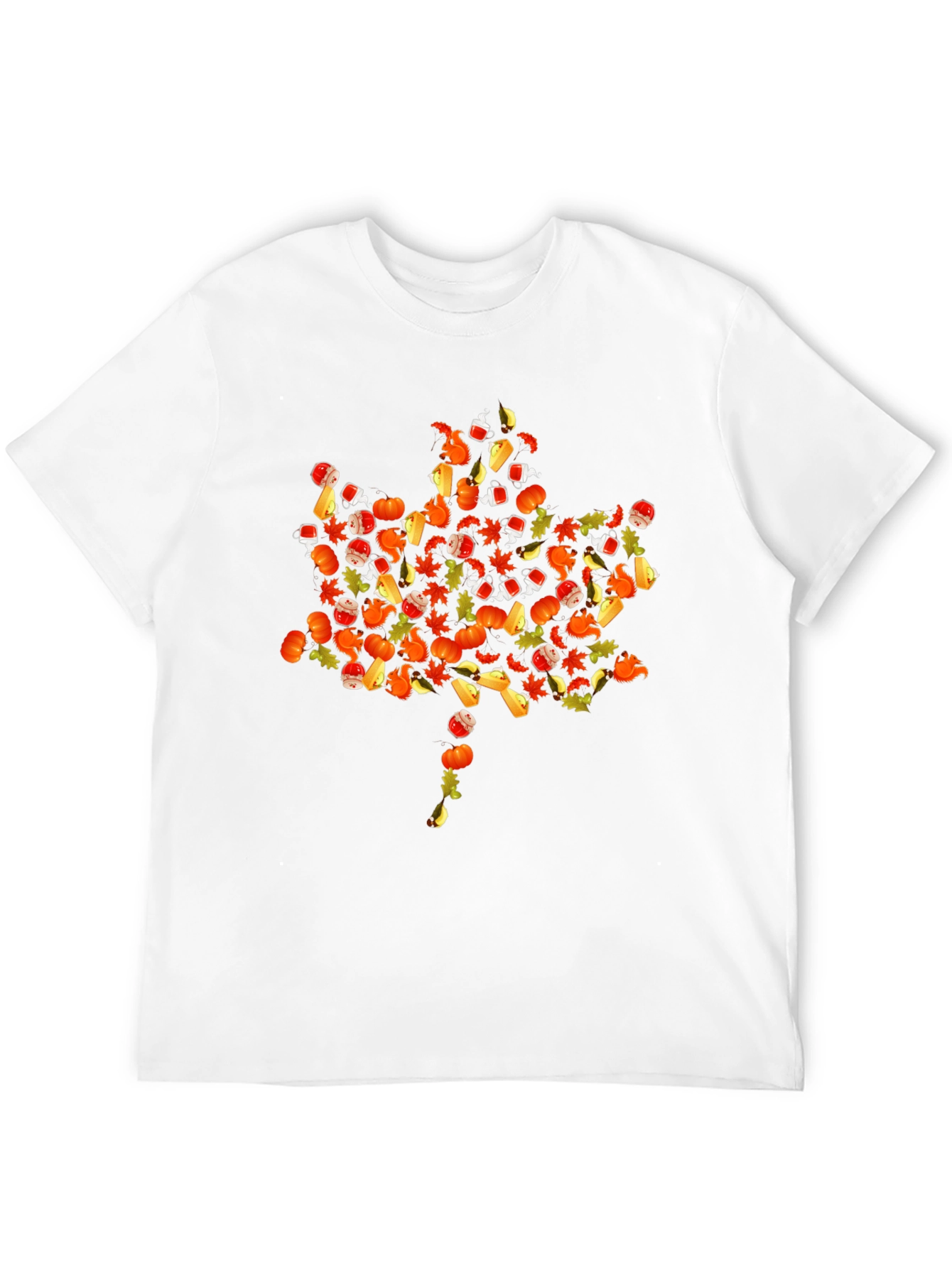 Fall Harvest Graphic Tee - Maple Leaf Design