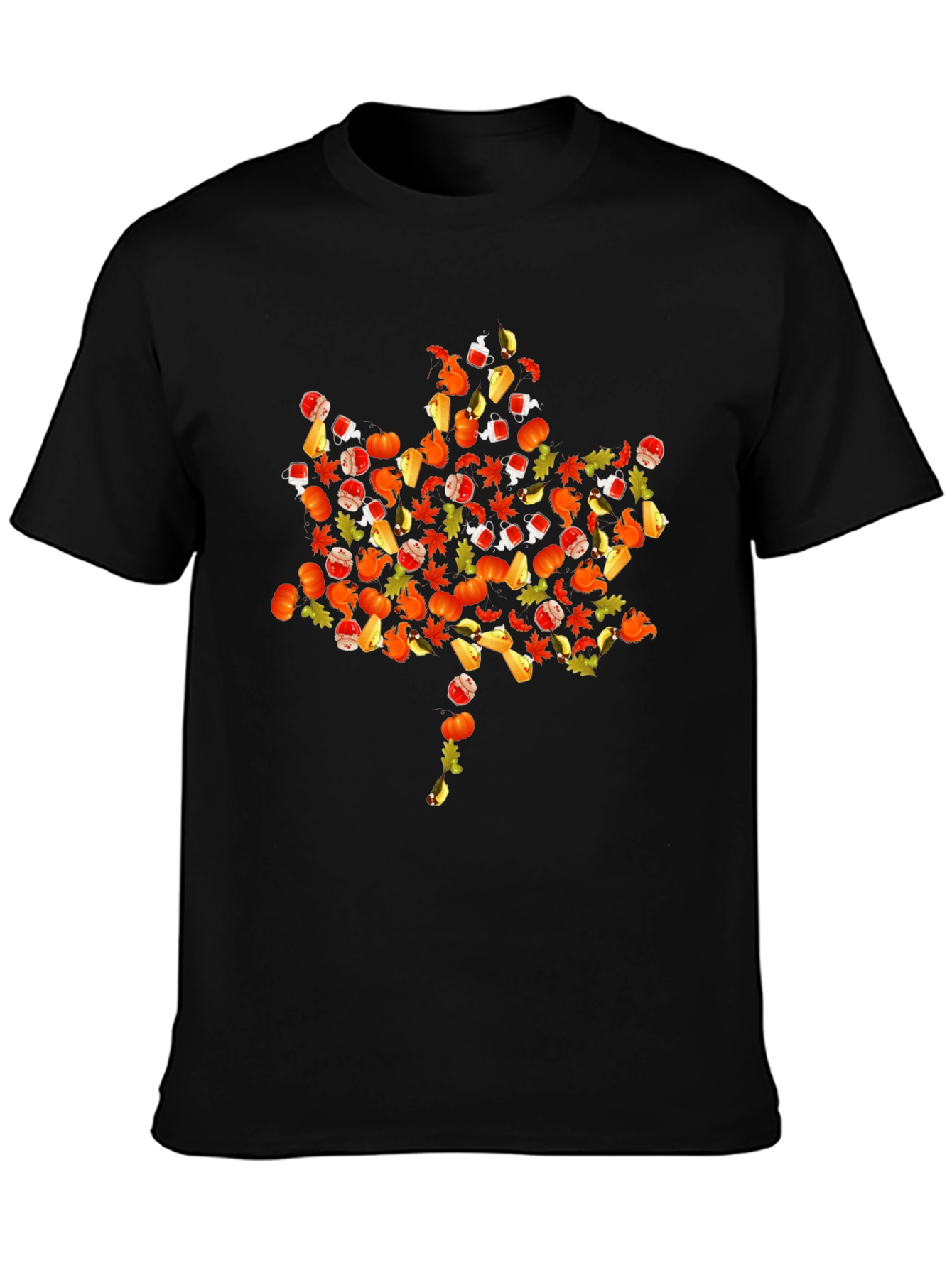 Fall Harvest Graphic Tee - Maple Leaf Design
