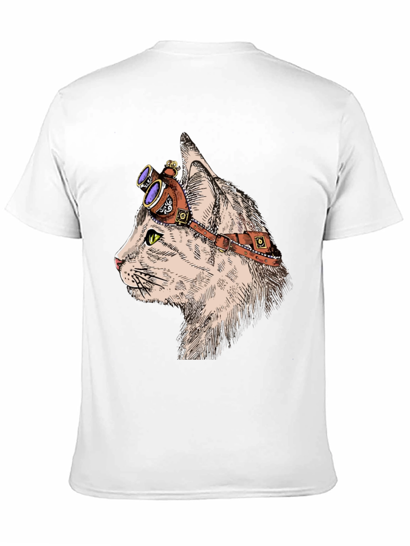 Steampunk Cat T-Shirt: Cool Feline with Goggles