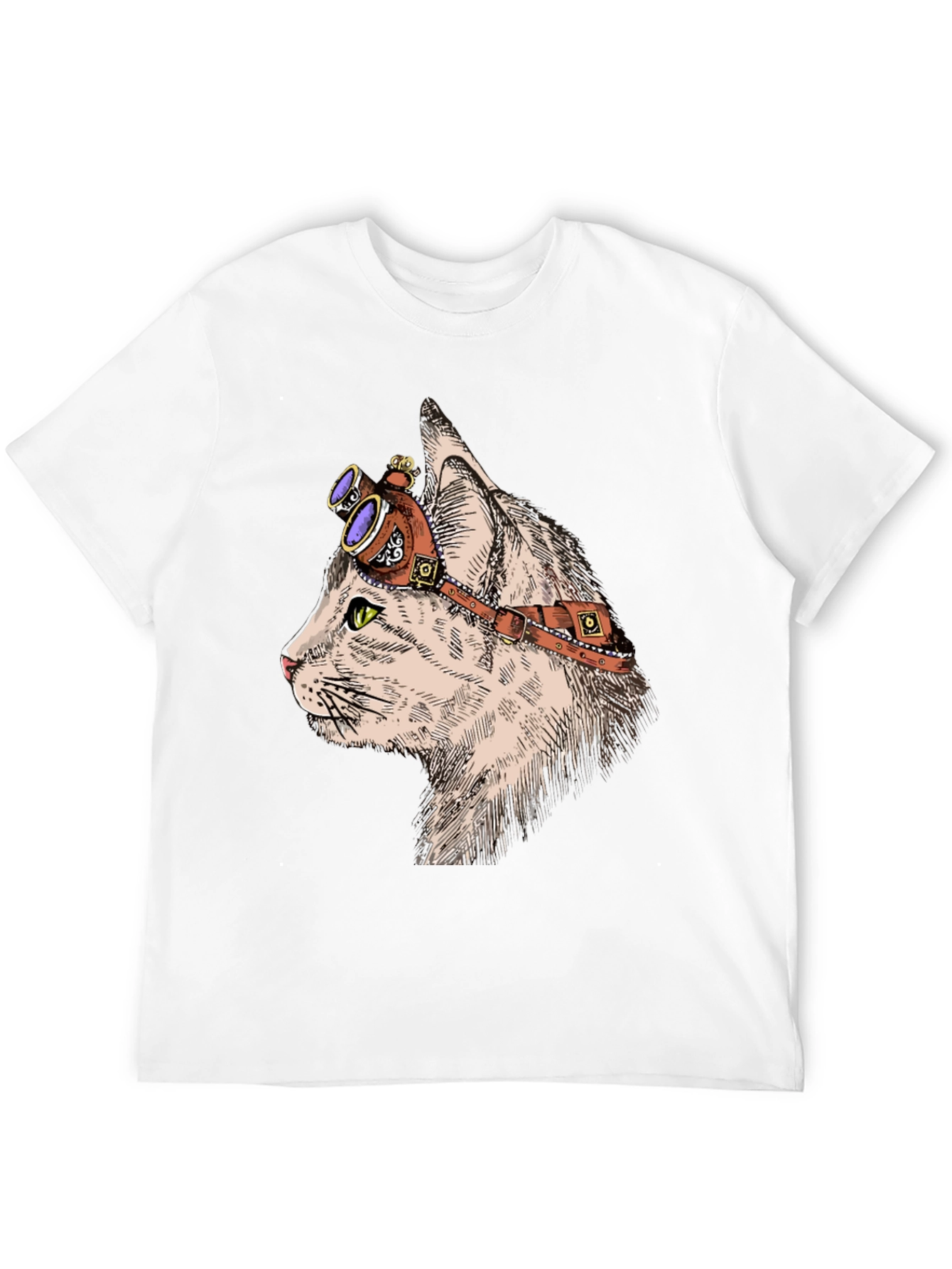 Steampunk Cat T-Shirt: Cool Feline with Goggles