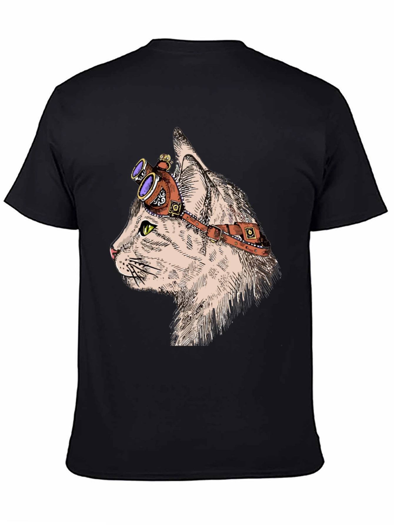 Steampunk Cat T-Shirt: Cool Feline with Goggles