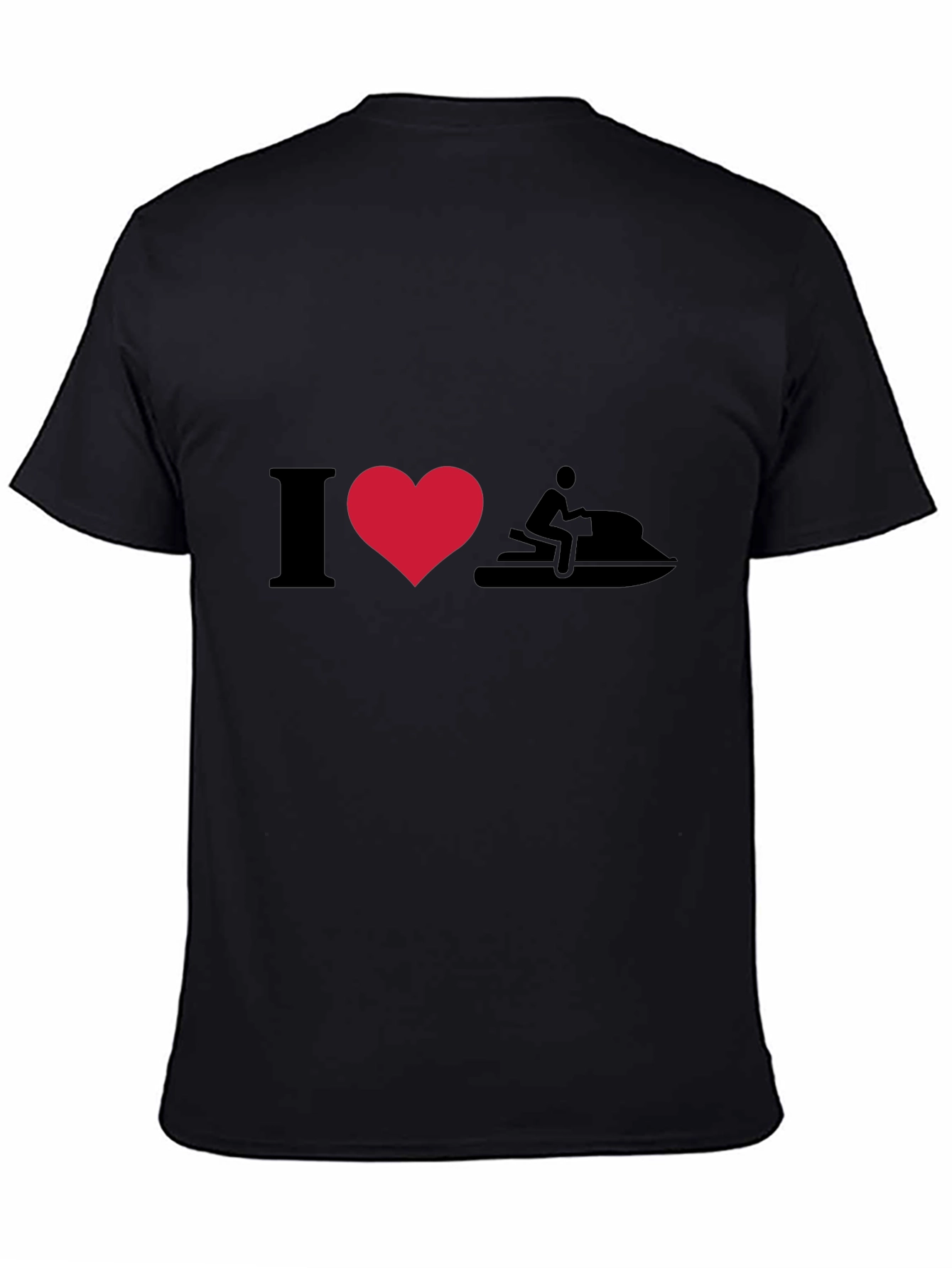 I Heart Jet Skiing T-Shirt - Black Cotton Tee