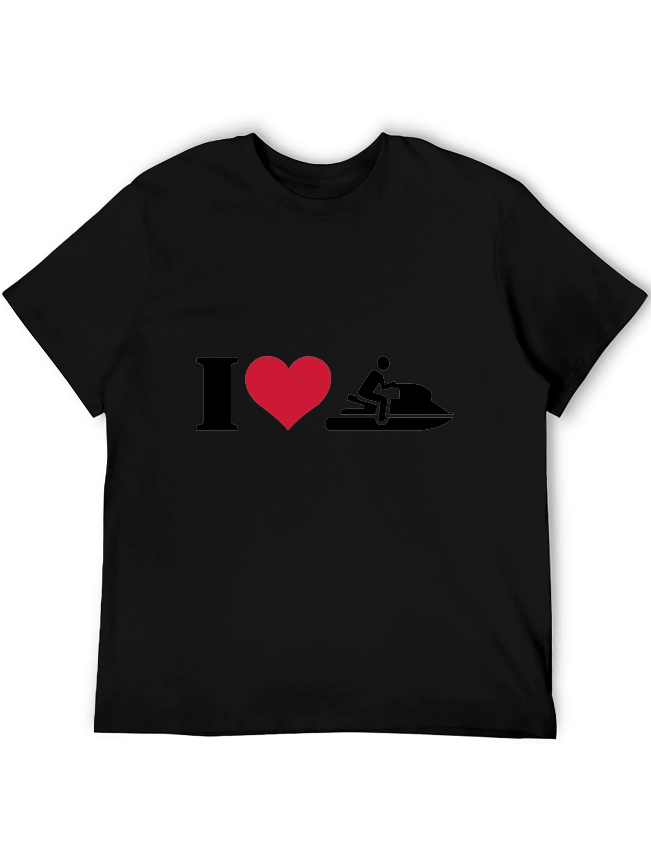 I Heart Jet Skiing T-Shirt - Black Cotton Tee