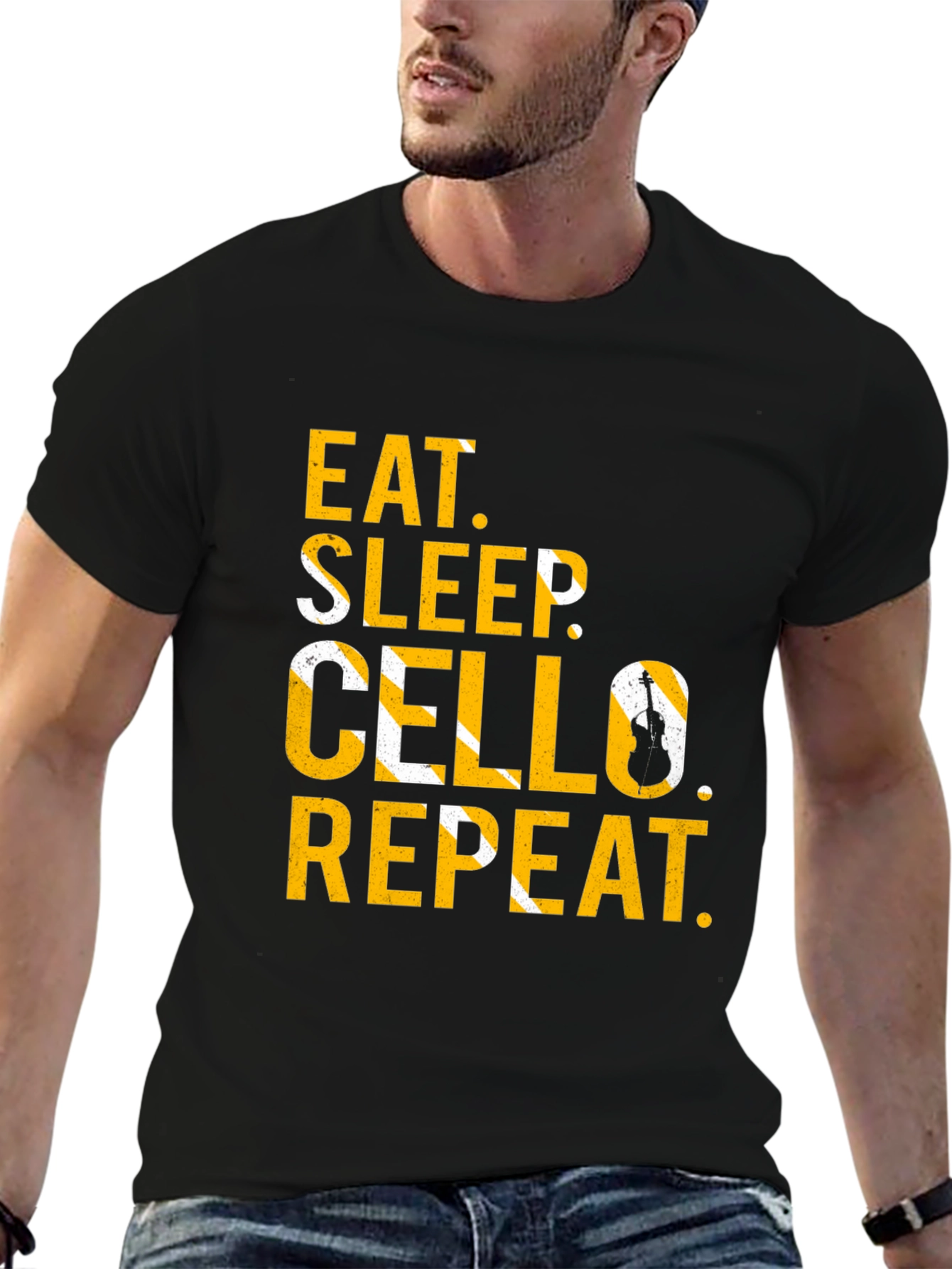 Eat Sleep Cello Repeat Graphic Tee