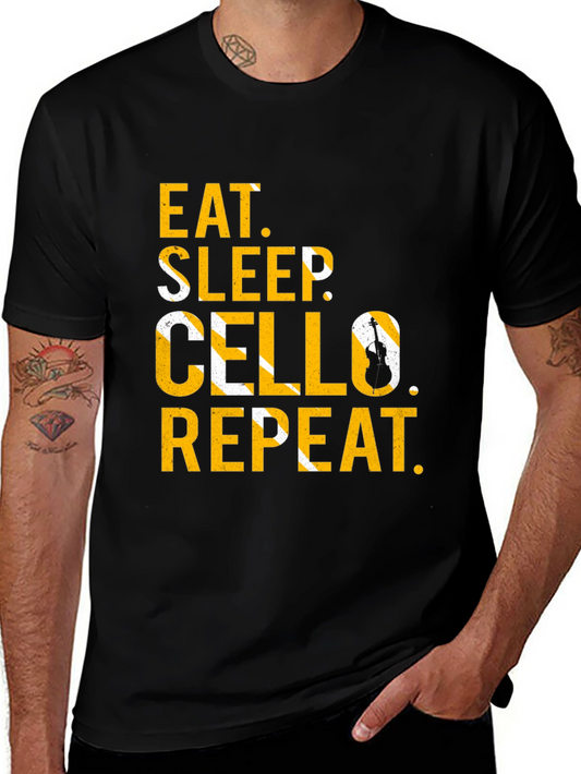 Eat Sleep Cello Repeat Graphic Tee