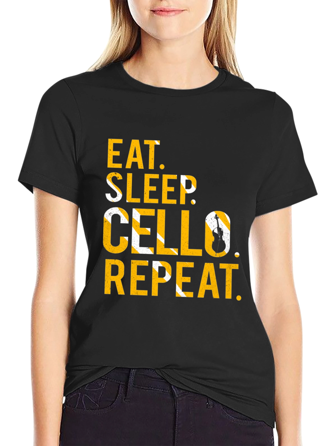 Eat Sleep Cello Repeat Graphic Tee