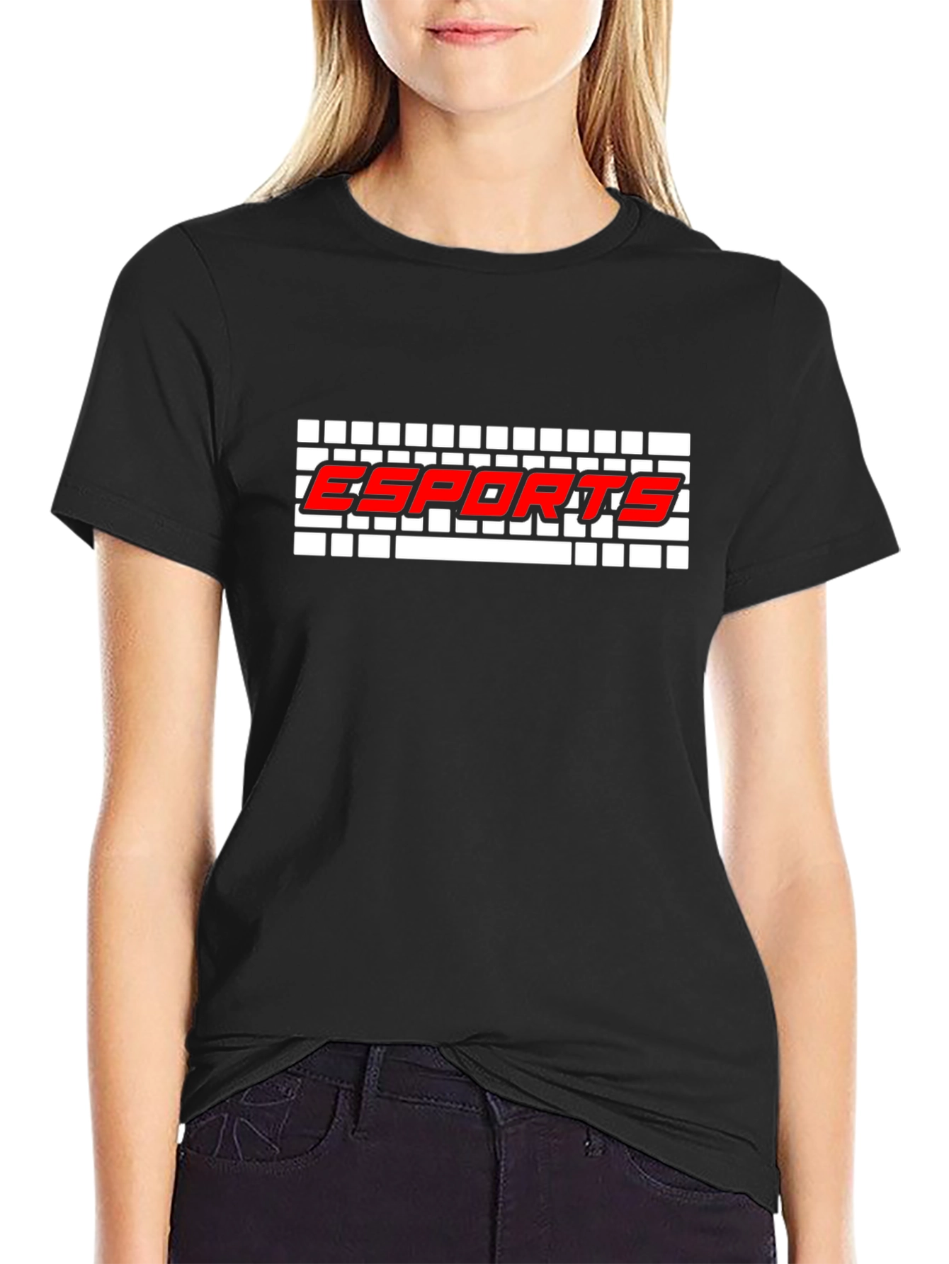 Esports Gaming T-Shirt - Red Logo on Black
