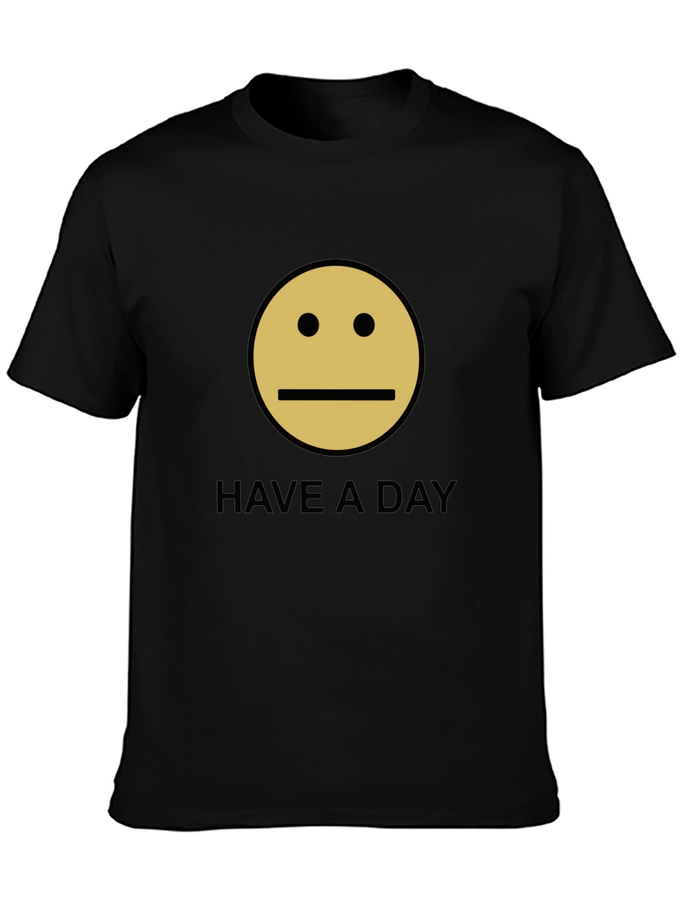 Have A Day Smiley Face Graphic Tee - Black