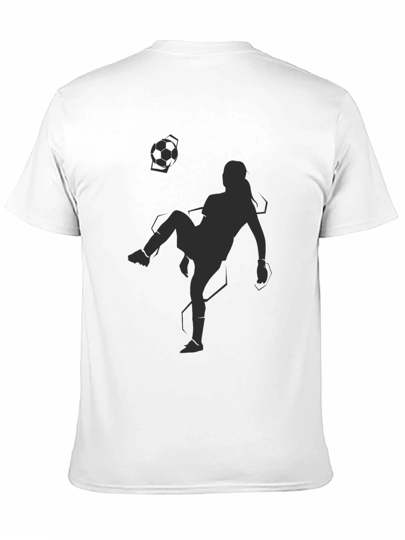 Soccer Player Graphic Tee - Black Cotton Blend