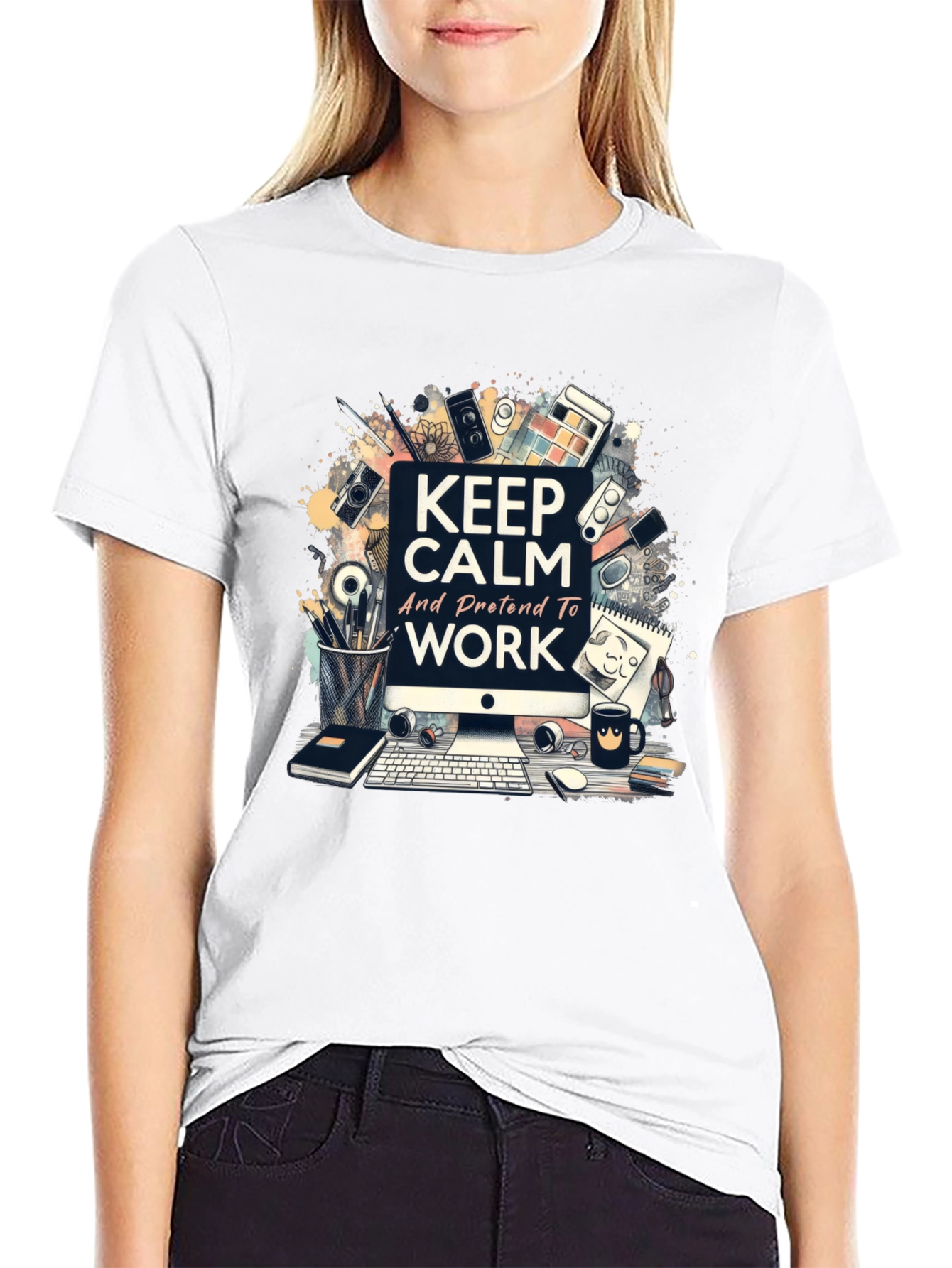 Keep Calm Work Graphic Tee