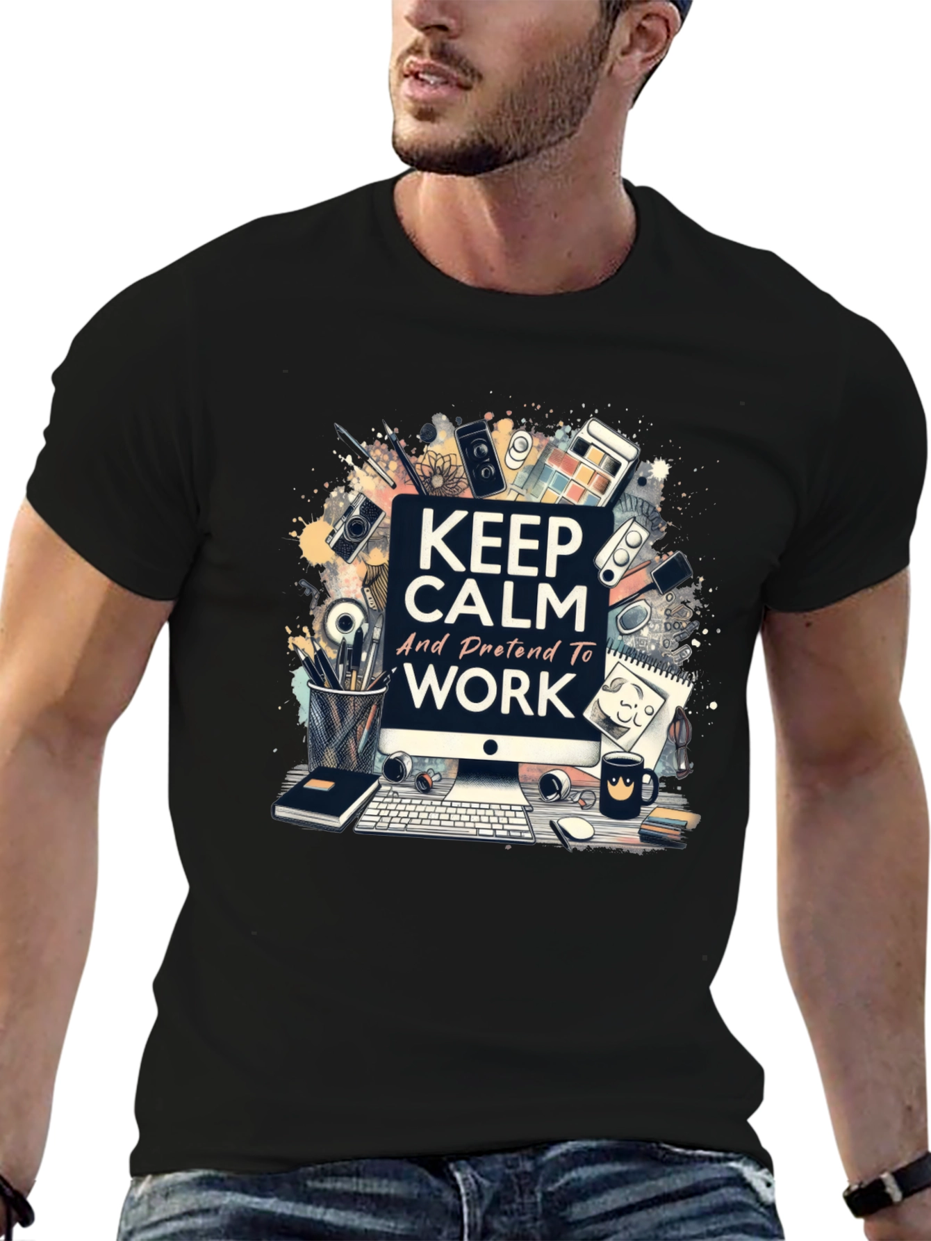 Keep Calm Work Graphic Tee