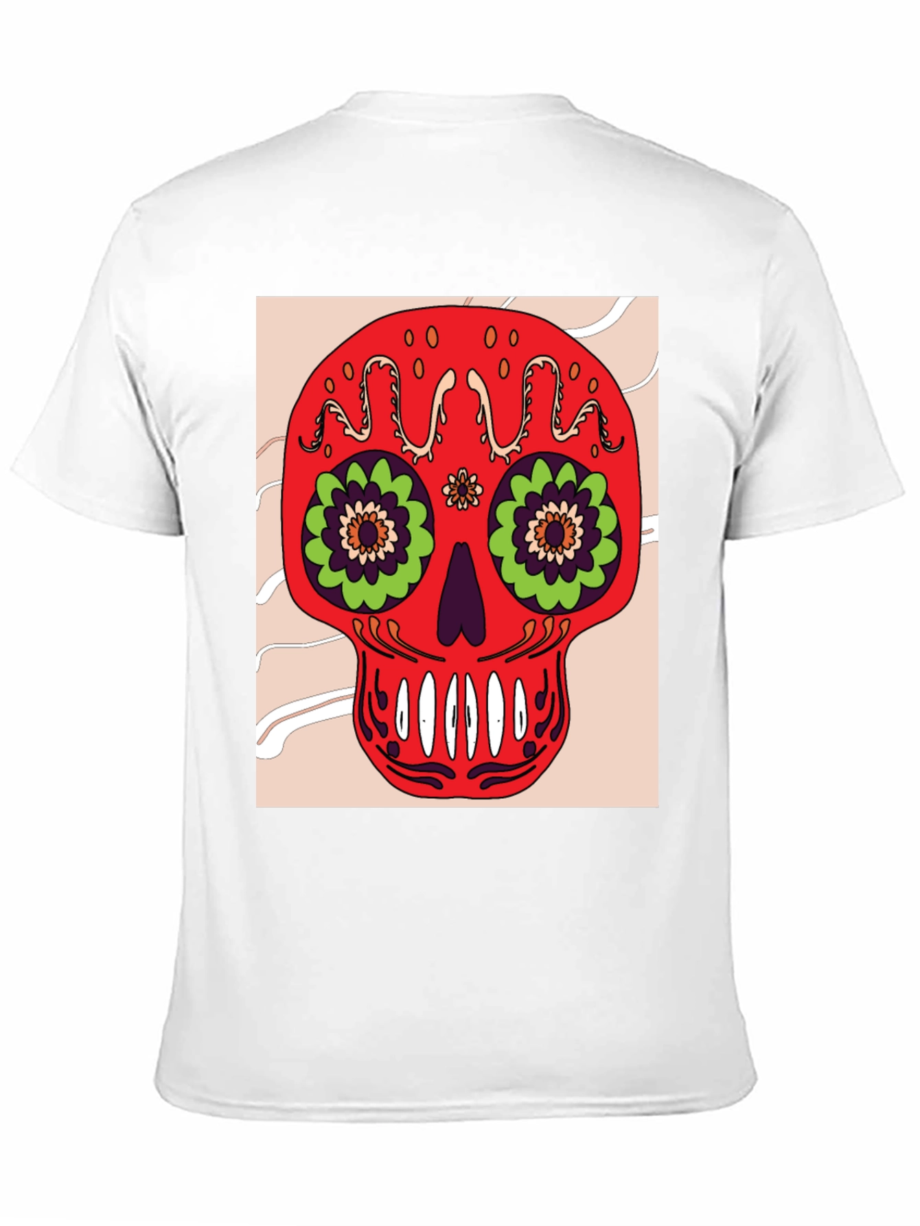 Sugar Skull Graphic Tee - Mens Black Cotton T-Shirt