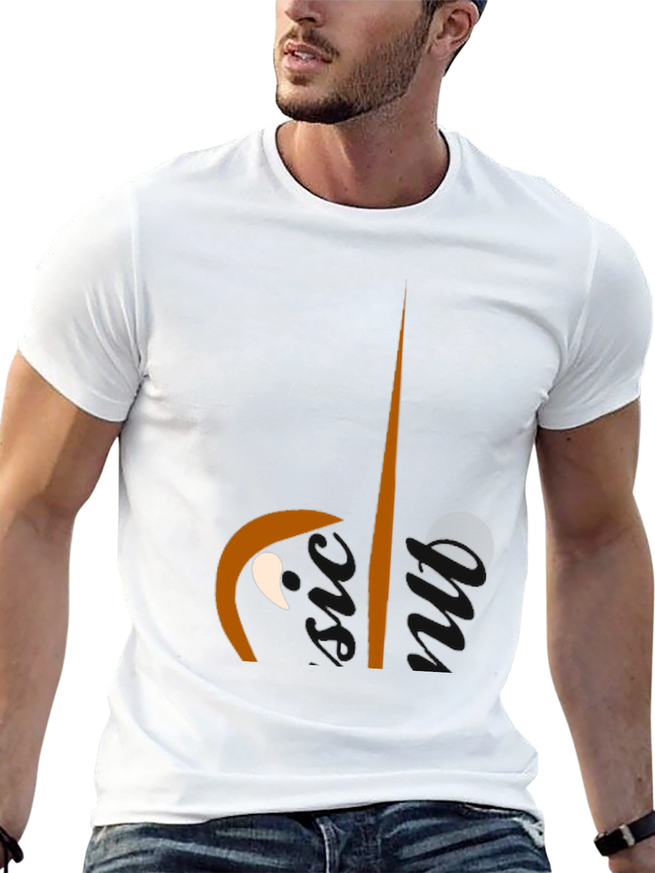 Abstract Face Graphic Black Tee