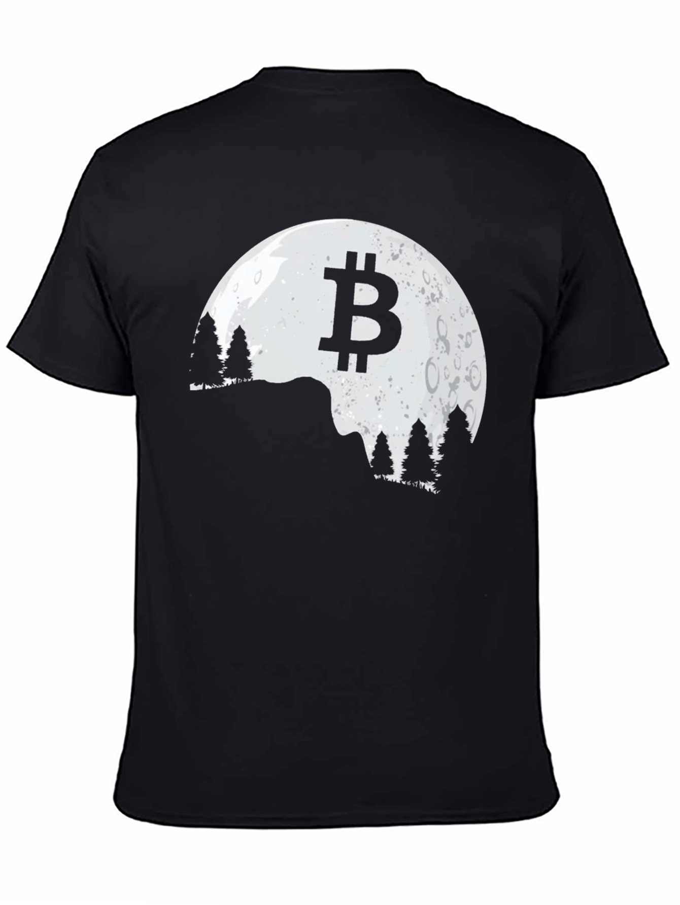 Bitcoin Moon Silhouette Graphic T-Shirt
