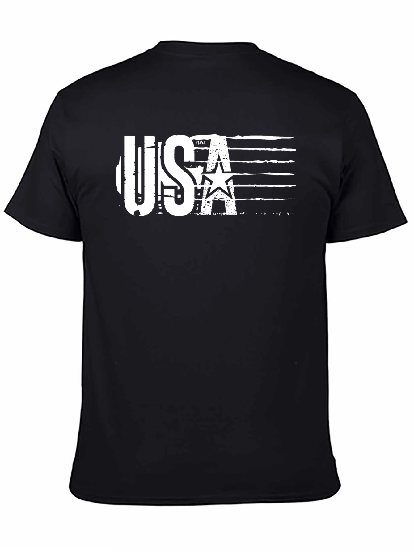 USA Flag Graphic Black T-Shirt