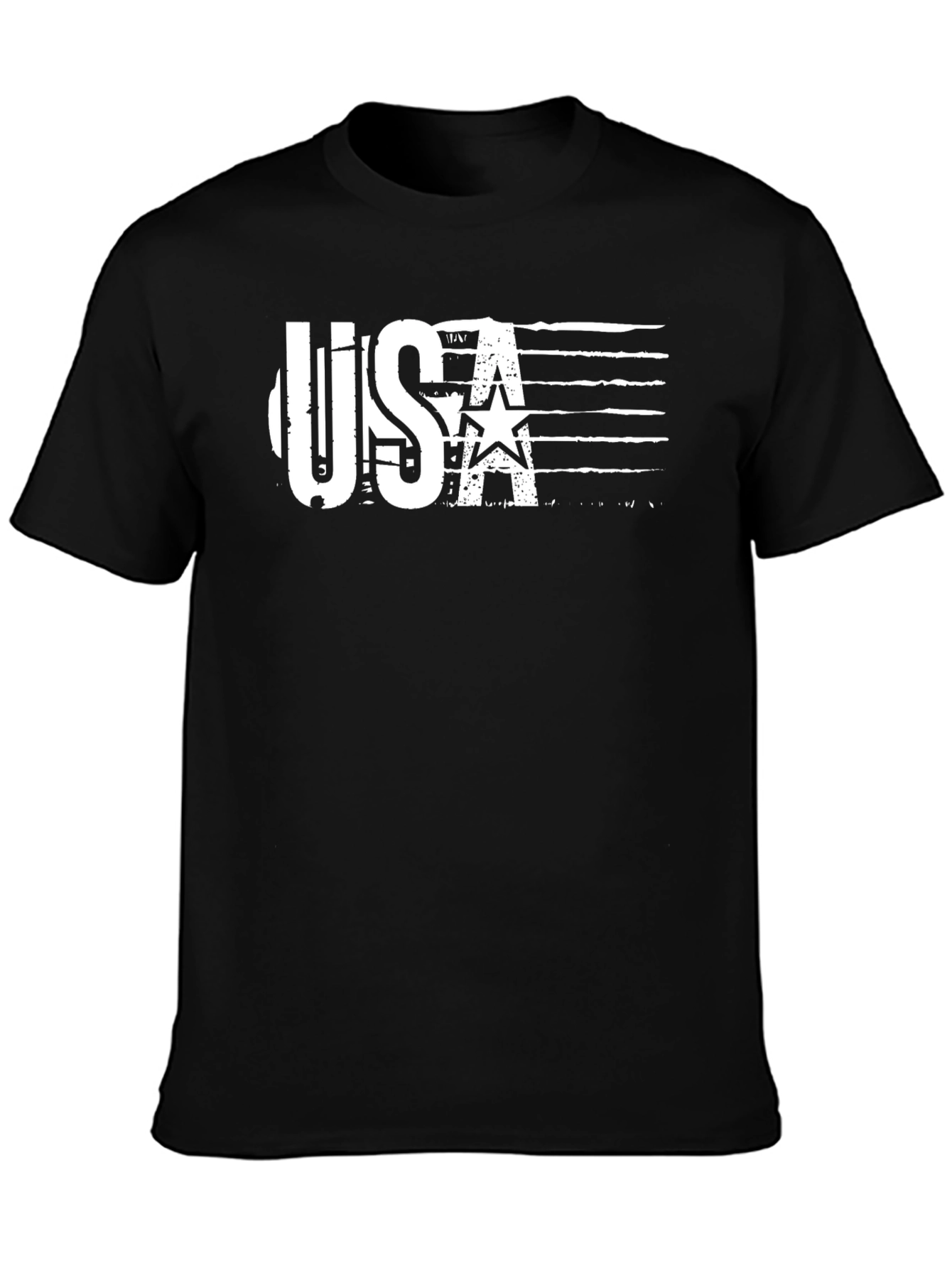 USA Flag Graphic Black T-Shirt