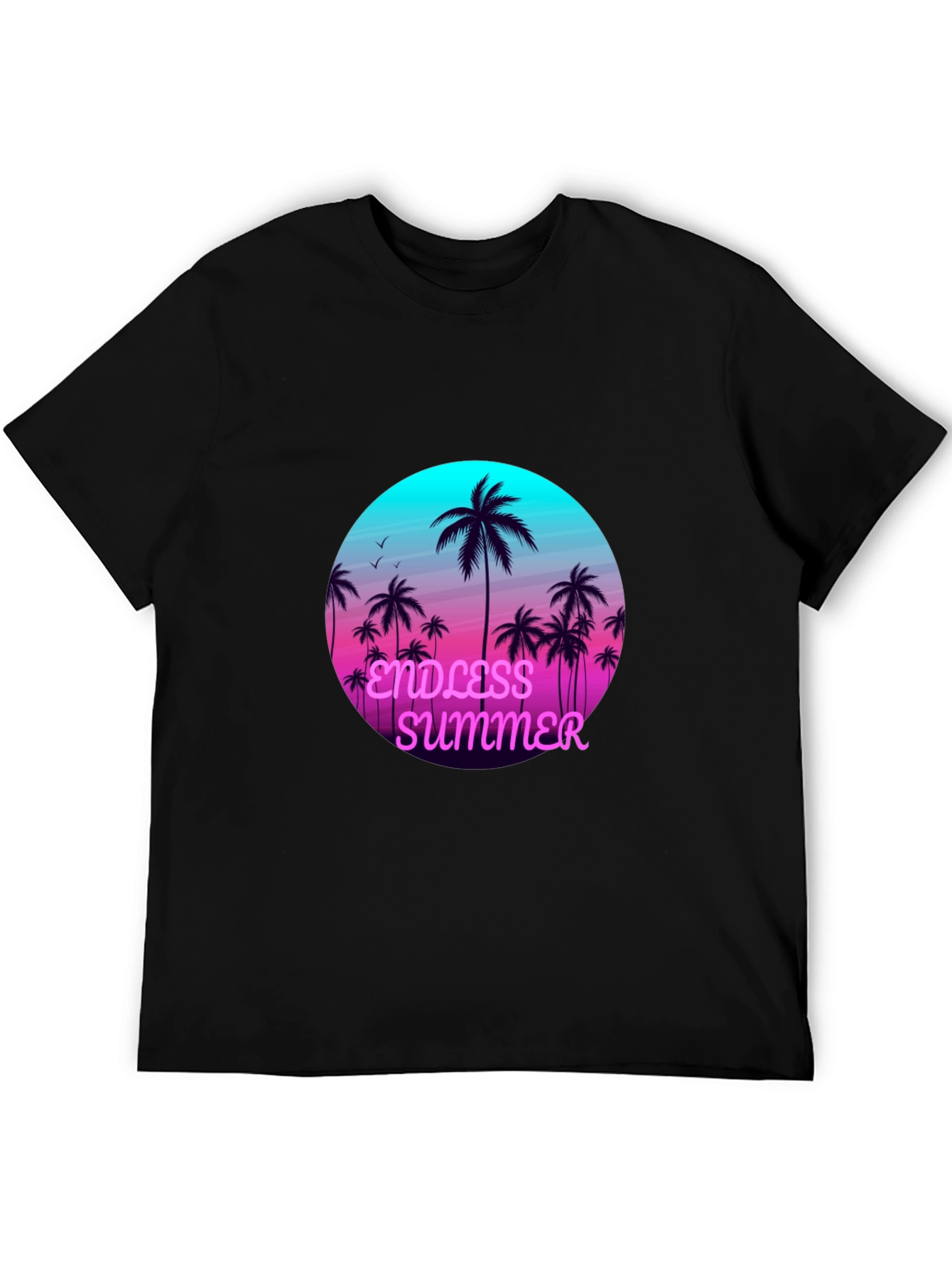 Endless Summer Palm Tree Graphic Black T-Shirt