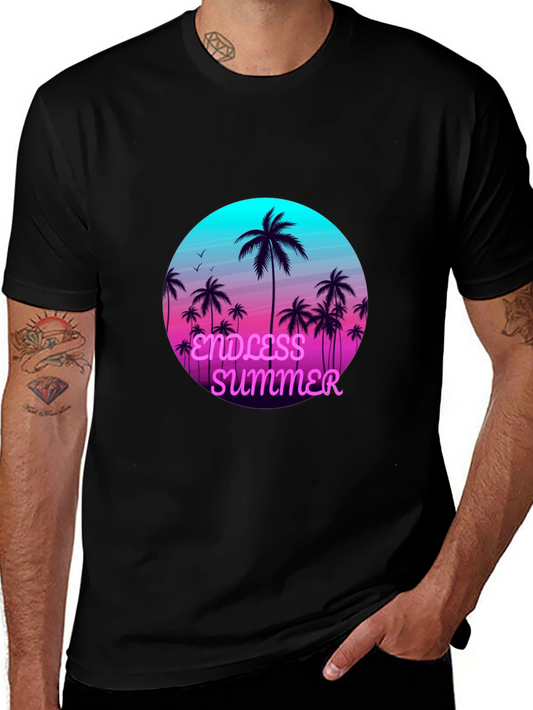Endless Summer Palm Tree Graphic Black T-Shirt