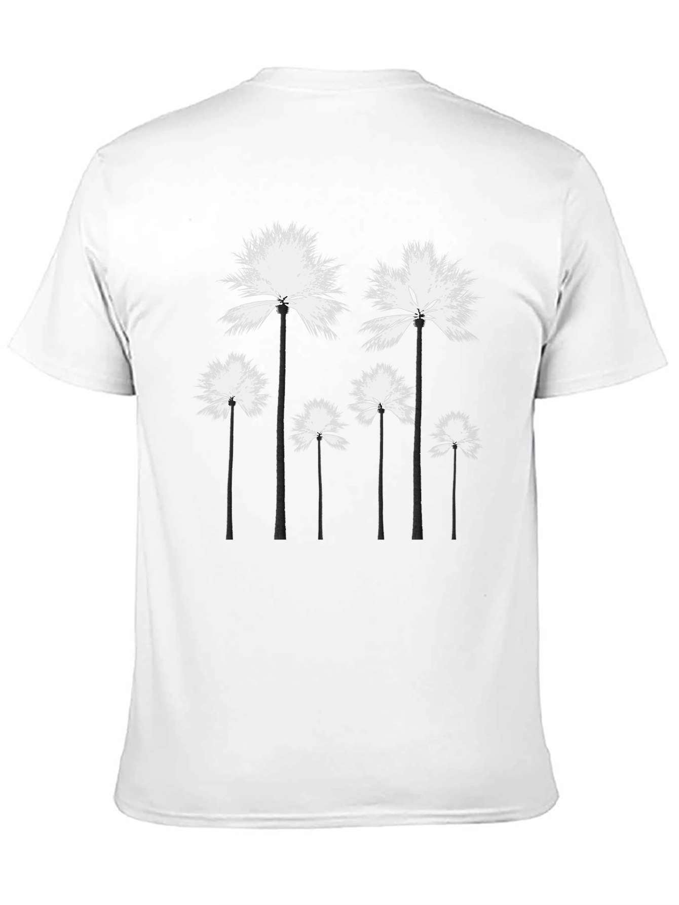 Palm Tree Graphic Tee - Black Cotton T-Shirt
