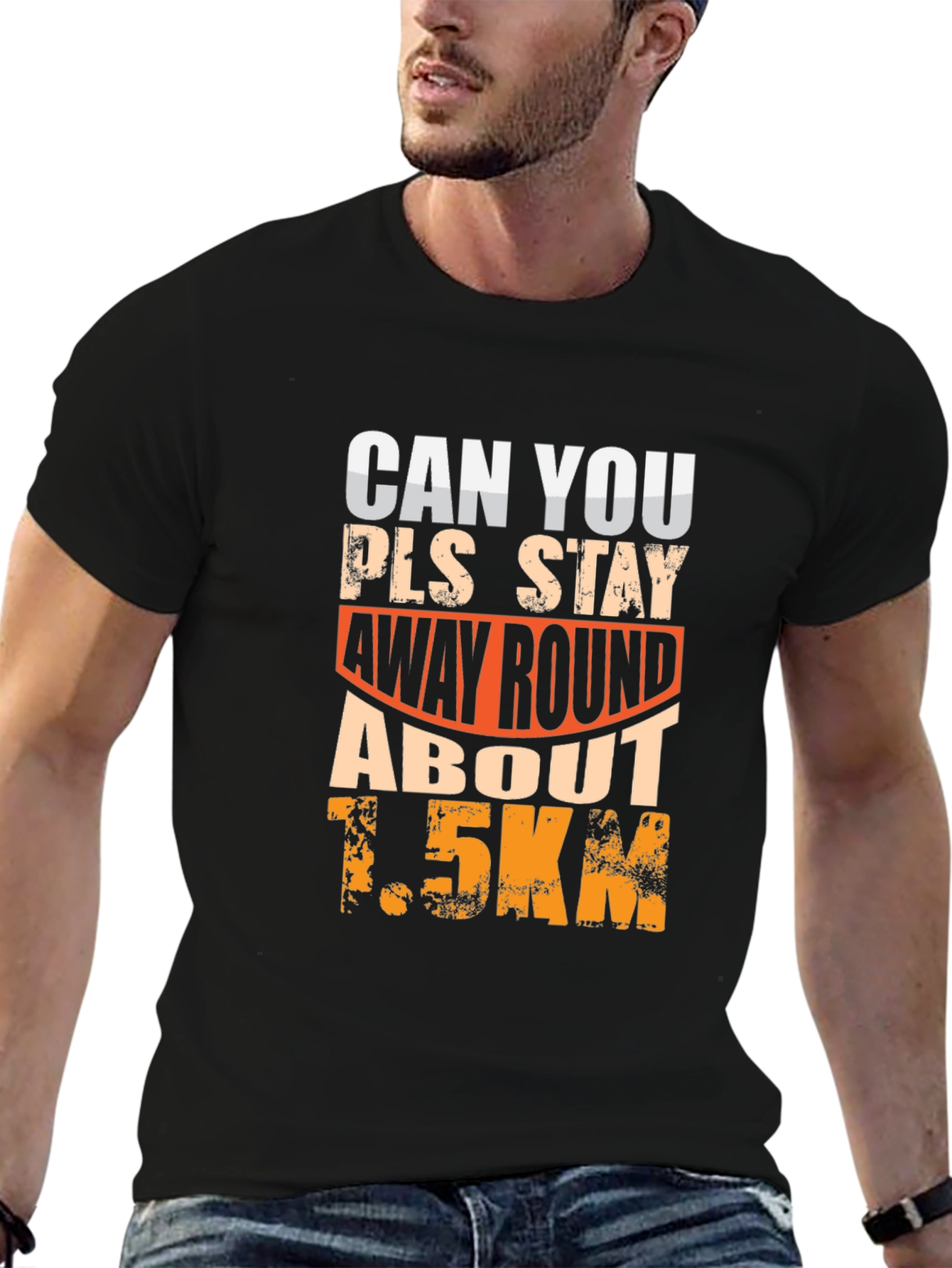Funny Social Distance T-Shirt 1.5km